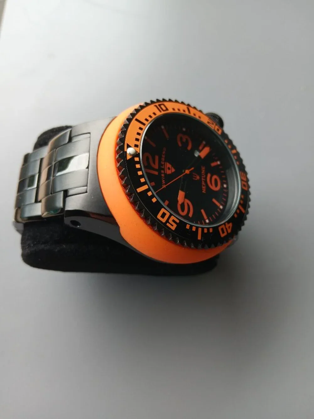 Swiss Legend - Neptune w/steel band Orange and Black - Chicago Bears